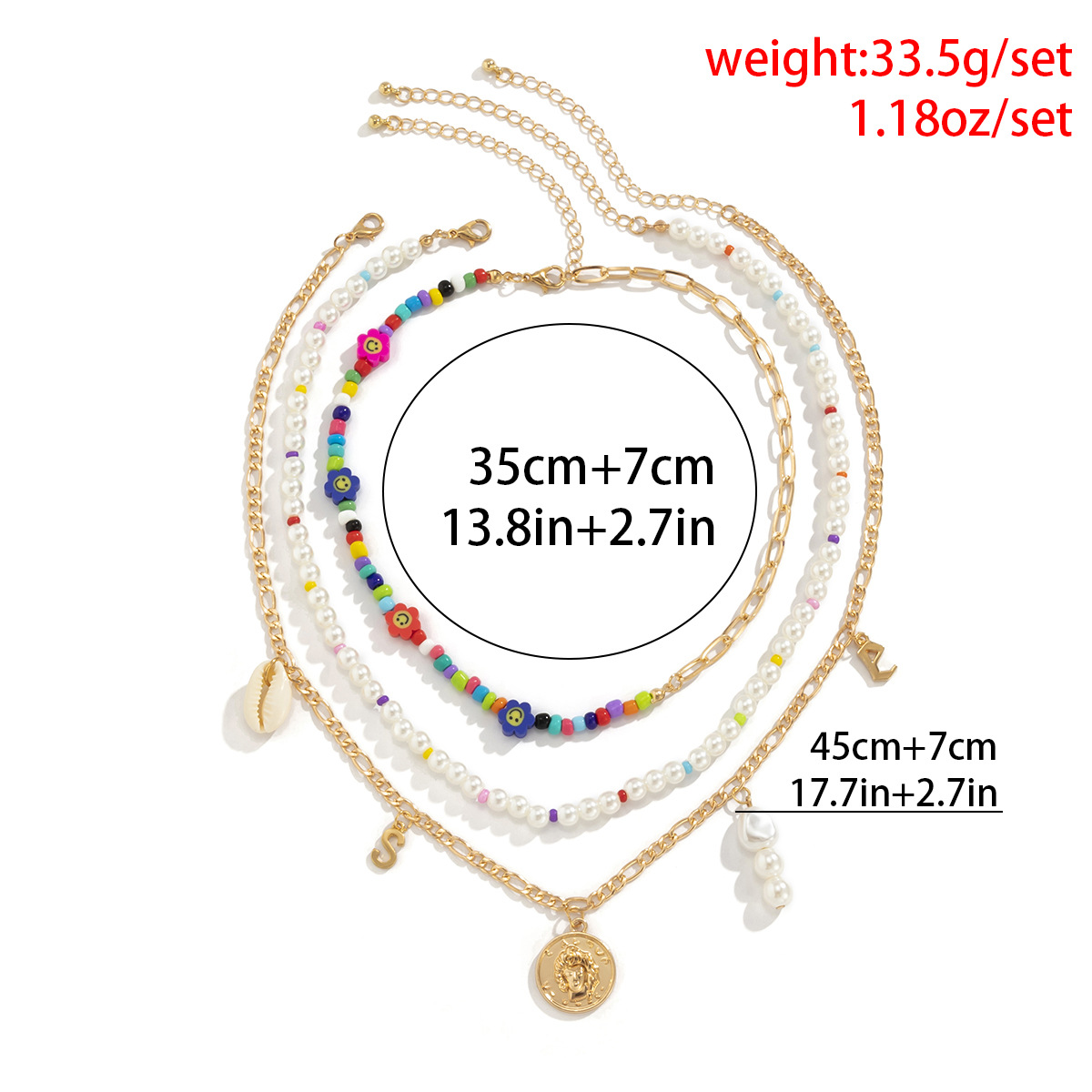 Ethnic Style Portrait Shell Alloy Plastic Beaded Necklace display picture 1