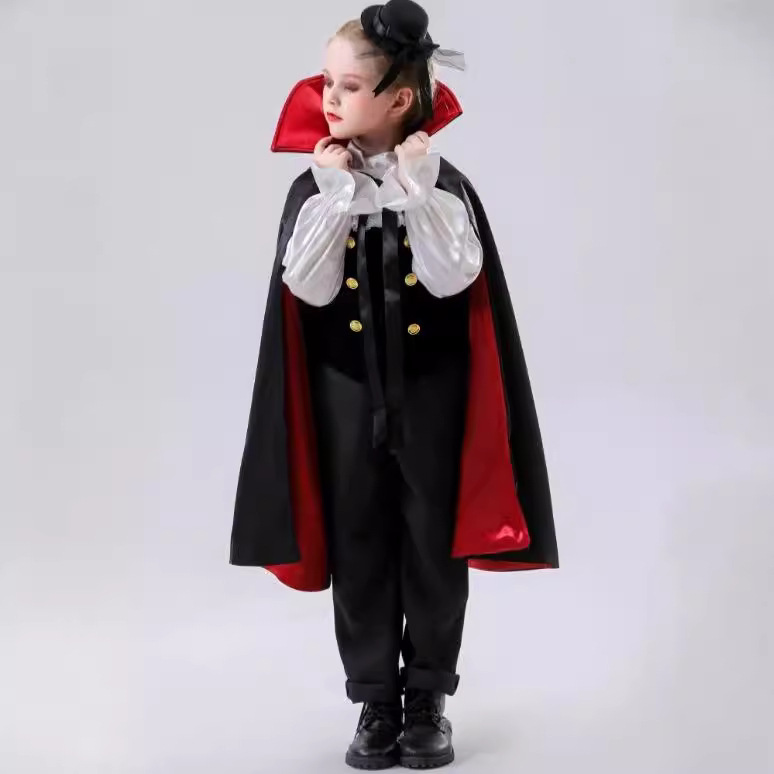 New Halloween cosplay role-playing stage costume, children's cape, cloak, Grim Reaper, vampire man_voghion.com