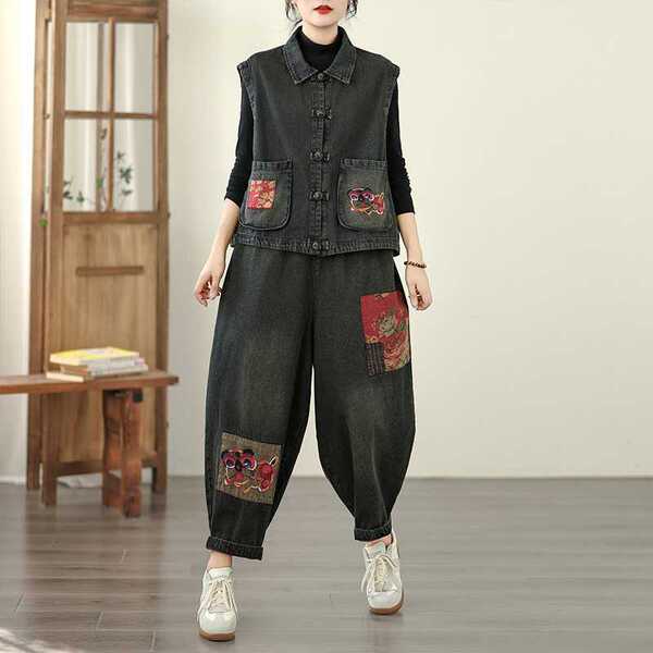 Autumn retro denim vest