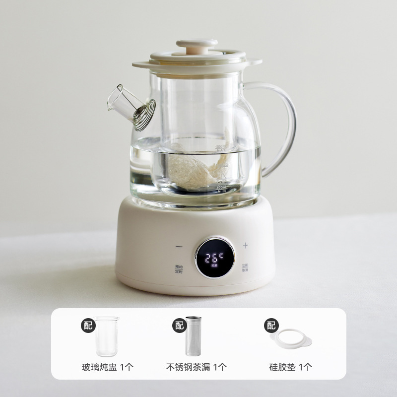 Olayks立時欧克養生壺家庭用多機能ミニ茶全ガラス恒温煮茶湯たんぽ|undefined