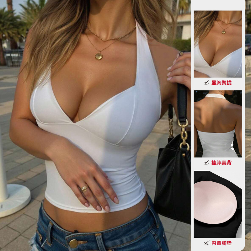 跨境普拉提聚拢瑜伽背心女可外穿百搭带胸垫速干健身专用运动美背|undefined