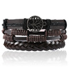Woven bracelet handmade, leather accessory, genuine leather, wholesale