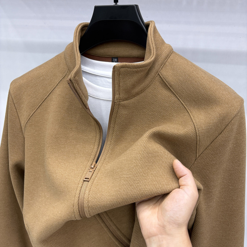Autumn and Winter New Plain Stand-Collar Jacket Sweatshirt for Men, Trendy Casual Solid Color Outerwear for Young and Middle-Aged, Exclusively for Cross-Border Sales Autumn and Winter New Plain Stand-Collar Jacket Sweatshirt for Men, Trendy Casual Solid Color Outerwear for Young and Middle-Aged, Exclusively for Cross-Border Sales