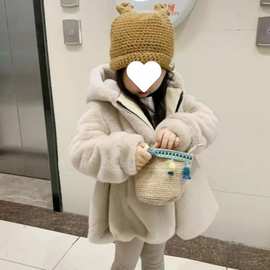 女童皮外套冬季儿童中小童韩版洋气公主厚宝宝獭兔毛大衣
