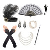 1920s Flapper Girl Dress Halloween Costume Gloves Smoking Ring Neck Link with Five -piece Five -Piece