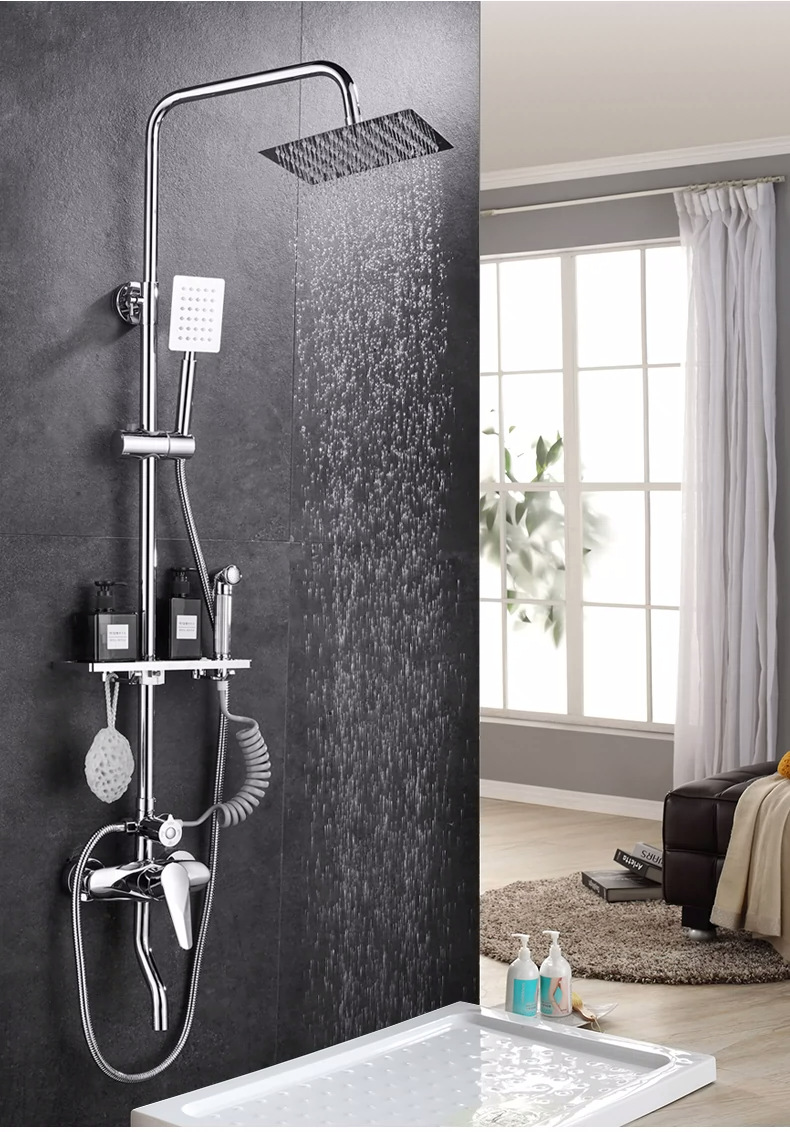 Shower faucet accessories, switch, hot and cold water mixing valve, bathroom shower head, rain shower, three-speed shower faucet undefined