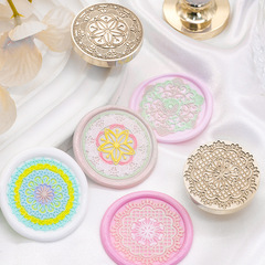 復古火漆印章章頭 封口蠟戳信封封口二十四橋明月衣 霓虹窗花圖案