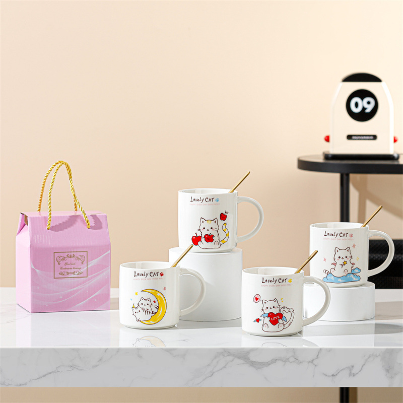 Taza de cerámica creativa taza de café de dibujos animados abre un pequeño evento de regalo publicitario taza de agua LOGO