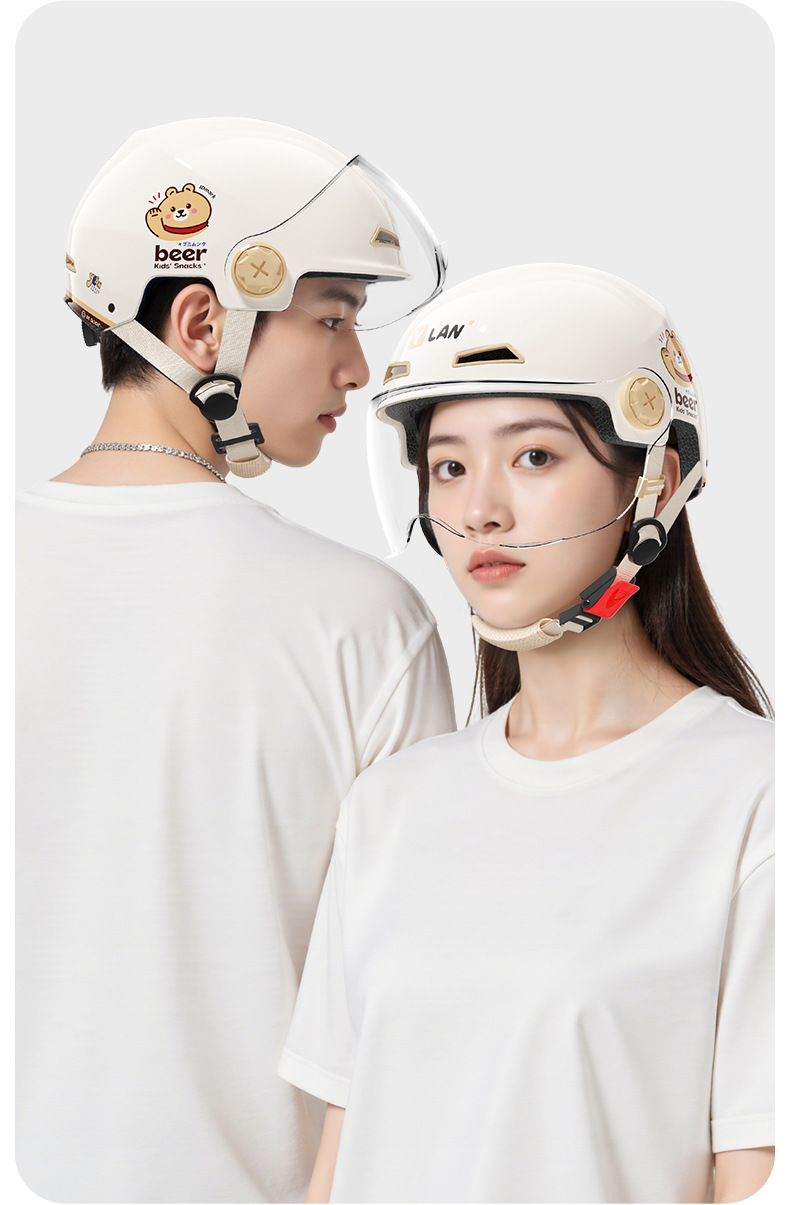 Yinglan Helmet Women's Electric Vehicle Men's Summer Sun Protection Uv Summer Half Helmet 3C Certified Battery Motorcycle Helmet
