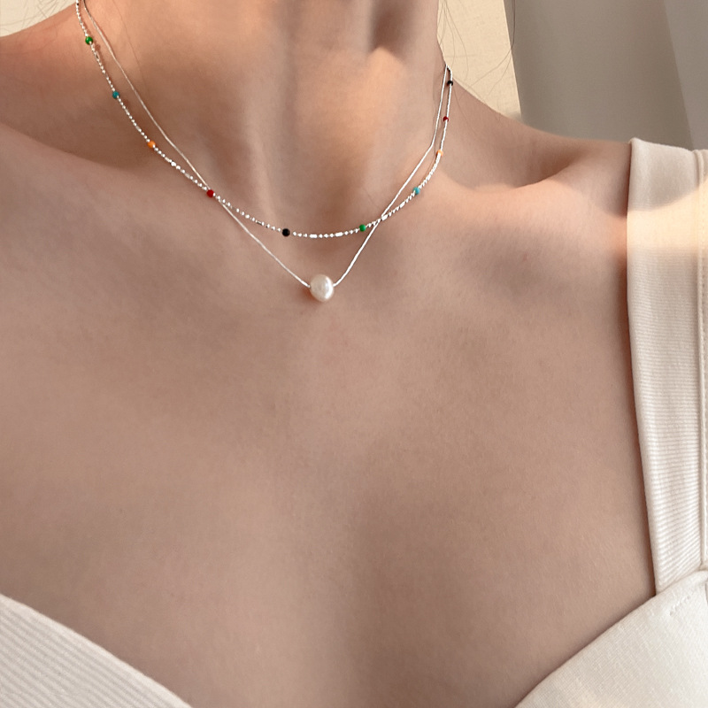Womenu0027S Sweet Geometric Imitation Pearl Alloy Necklace Necklaces