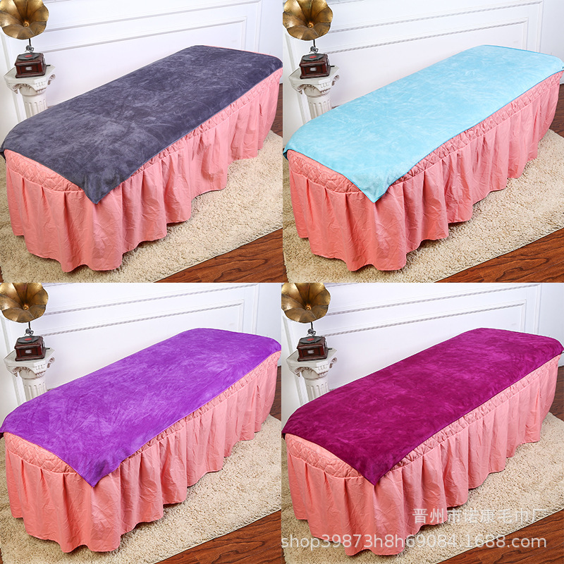 Factory wholesale 576g thick 80x 180 beauty salon bed towel absorbent soft fine fiber plus size bath towel