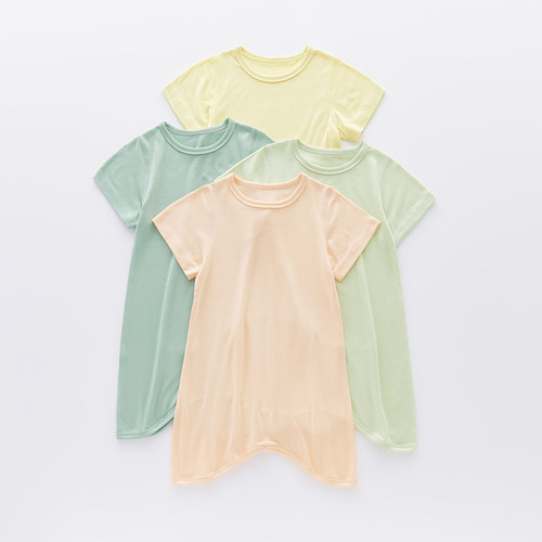 Jusheng spring and summer baby modal pajamas jumpsuit baby summer short-sleeved clothes summer thin nightgown