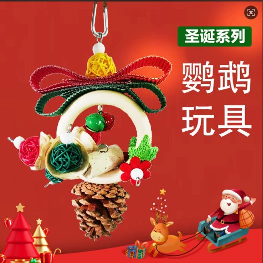 Попугай игрушка Рождественская серия