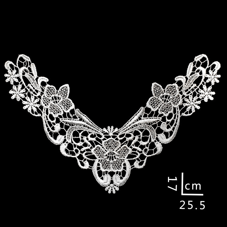 Water soluble lace collar polyester silk embroidery collar Three-Dimensional Hollow embroidered fake collar corsage