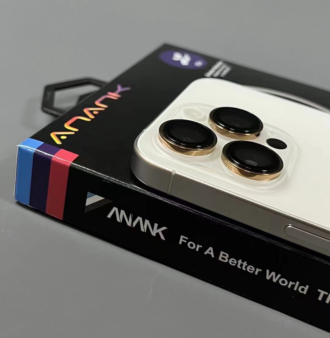 Aplicable para iPhone16pro película de lente de vidrio de zafiro ANANK galvanoplastia antipermeación película de ojo de halcón de metal anti-rascar