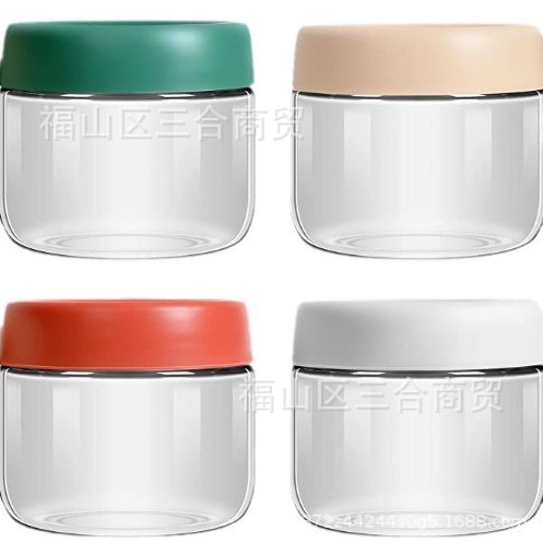 Comida de vidrio sellado tarro traje de boca ancha botella de almacenamiento tarro botella de avena Amazon