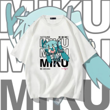 二次元歌姬Miku初音纯棉短袖T恤男夏季青少年潮宽松落肩半袖上衣