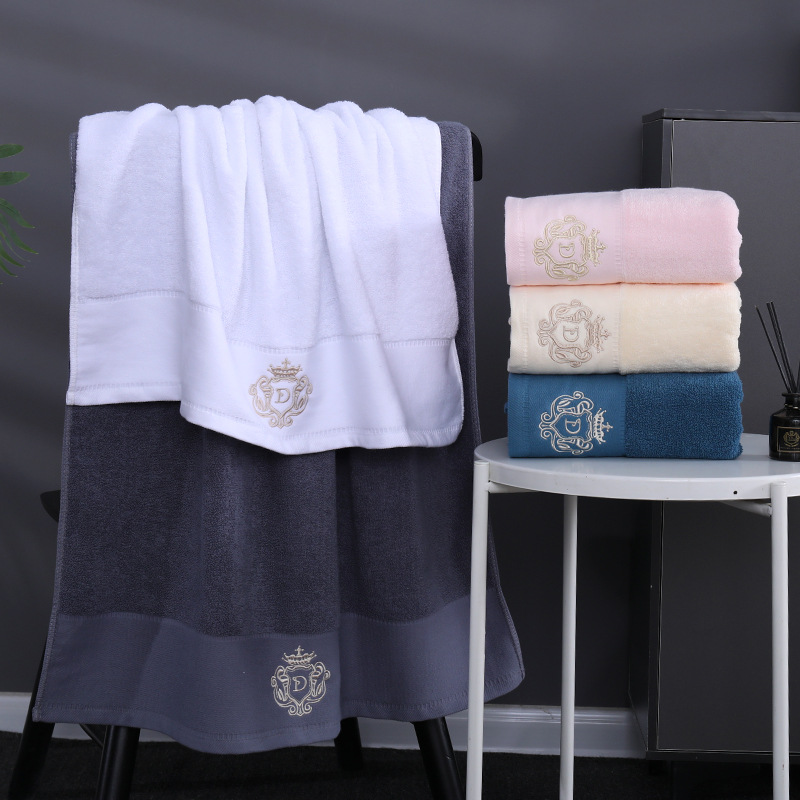 Five-star hotel bath towels Austin extra thick 400g home hotel beauty salon unisex crown bath towel logo