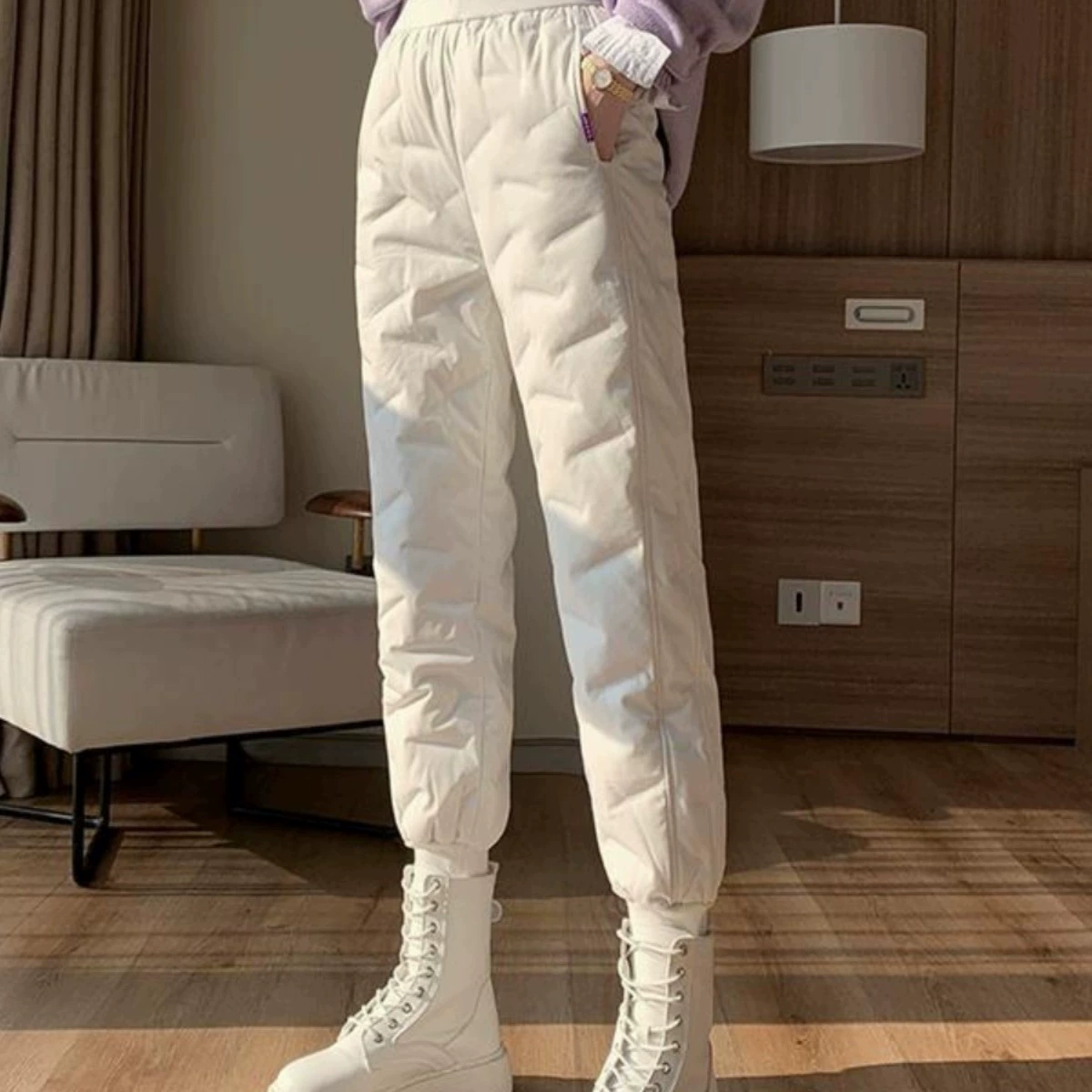 Белые хлопковые брюки с высокой талией, прямые, повседневные, универсальные, больших размеров, для миниатюрных, весна-осень-зима 2025, корейский стиль, стройнящие
