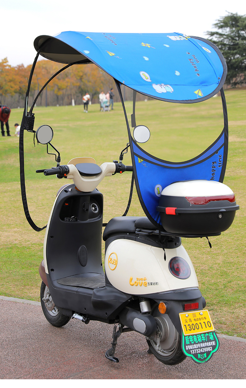 New Model Electric Scooter Rain Shelter, Sunshade, Rainproof Canopy for Electric Motorcycles, Windproof and Sunproof