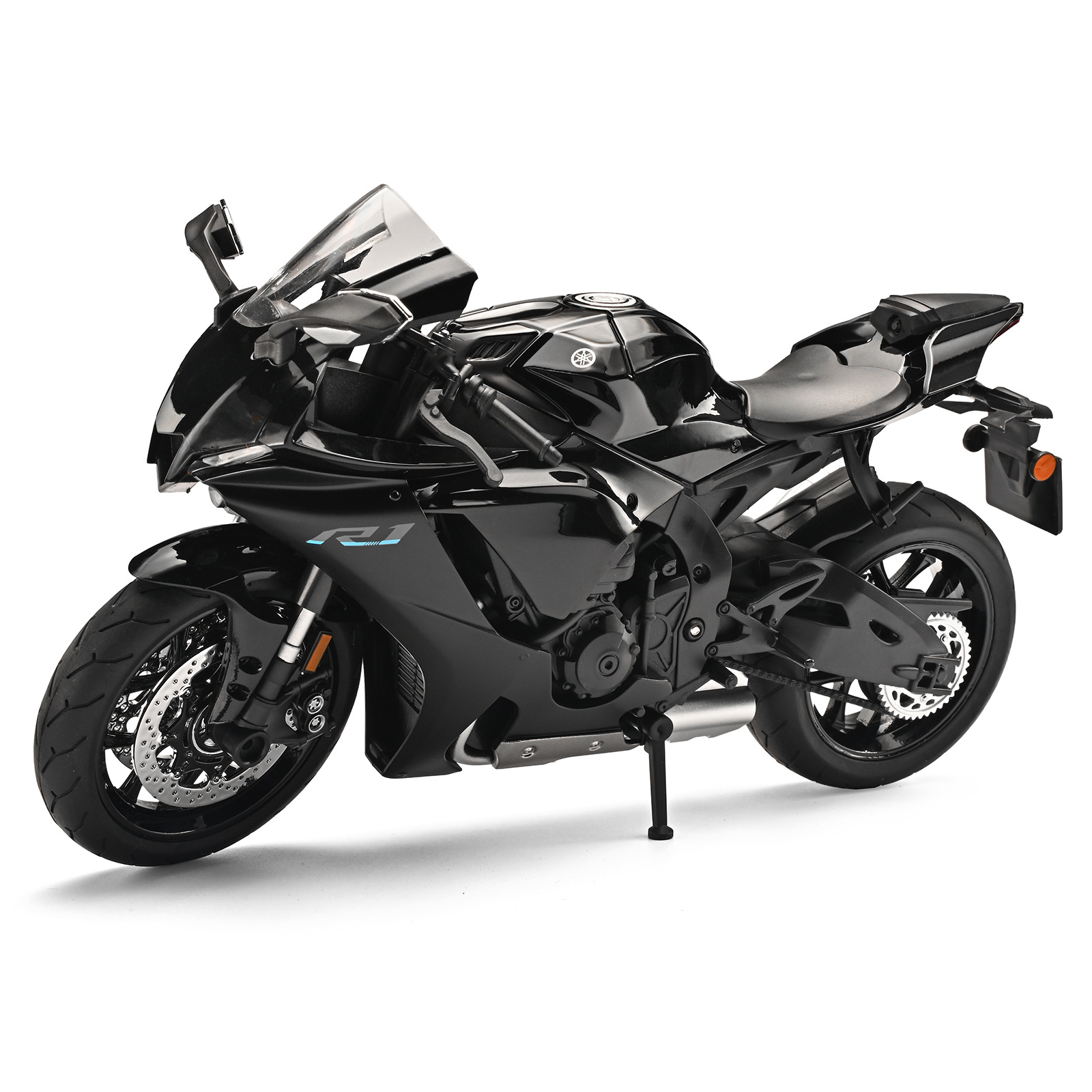 Auténtico 1: 9 modelo de automóvil de aleación Yamaha R1 amortiguador de luces comerciales regalos de motocicletas club exhibición