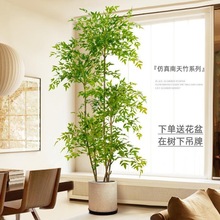 D它仿真植物南天竹盆栽室内服装仿生绿植摆件客厅轻奢装饰新款仿