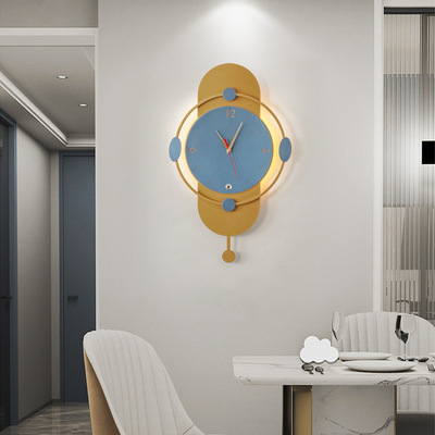 2022新款现代极简壁灯挂钟客厅家用时尚钟表简约创意网红挂墙时钟|ms