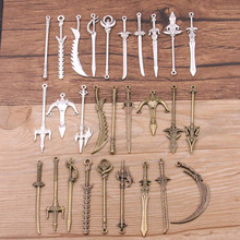 10款/包 2色 DIY锌合金饰品配件 剑 刀 枪 弓 等兵器魅力吊坠挂件