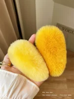 Волосы для волос Mang Dog милые заколки для волос женский 2024 новый волосатый утиный заколок для волос плюшевые заколки для волос