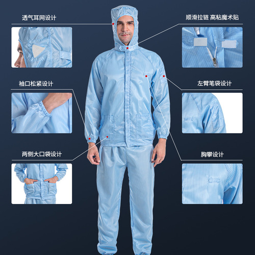 Anti-static split hooded dust-free clothing workshop protective clothing clean work clothes dust-free clothing spray paint set