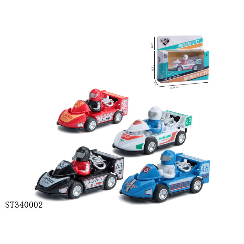 Four-color pullback alloy kart children's gift alloy die-casting pullback equation racing toy model ornaments