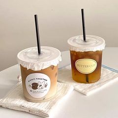 透明コーヒーカップ使い捨て蓋付きinsネットレッド冷飲太ったミルクカッププラスチック包装ストレートカップ