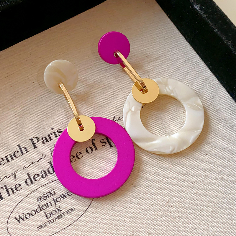 Silver Needle European And American Exaggerated Large Circle Earrings With Unique Design Asymmetric Earrings Light Luxury Niche High End Earrings_voghion.com