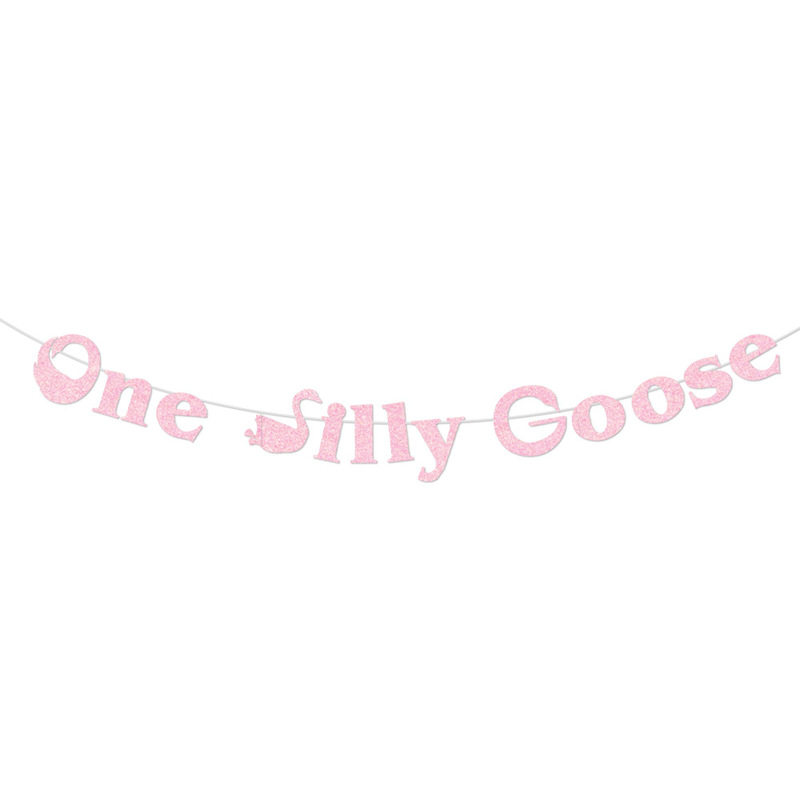 新款粉色傻鹅one silly goose主题派对装饰套装 多场景派对装饰|undefined