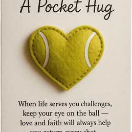 跨境新款tennis pocket hug圣诞节心形网球口袋拥抱摆件