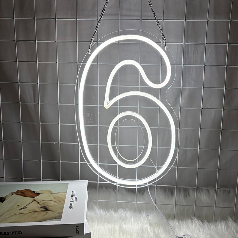 LED luminoso neón luz de modelado digital fiesta de cumpleaños decoración de lámparas de fiestas habitaciones pared LED atmósfera luz