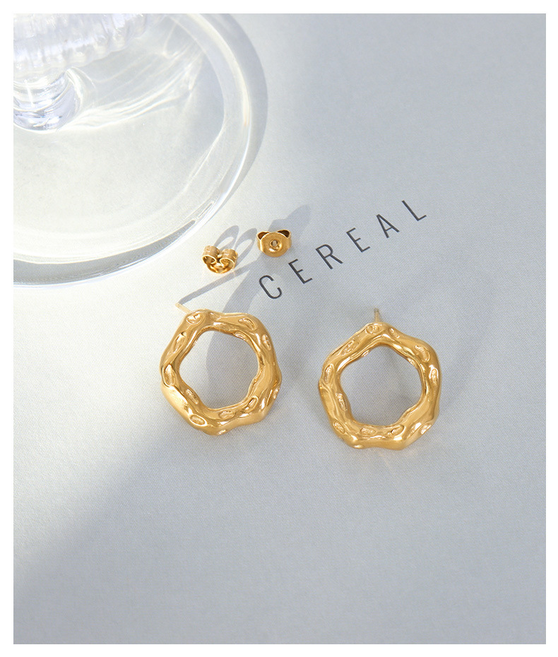 Basic Geometric Titanium Steel Rings Earrings