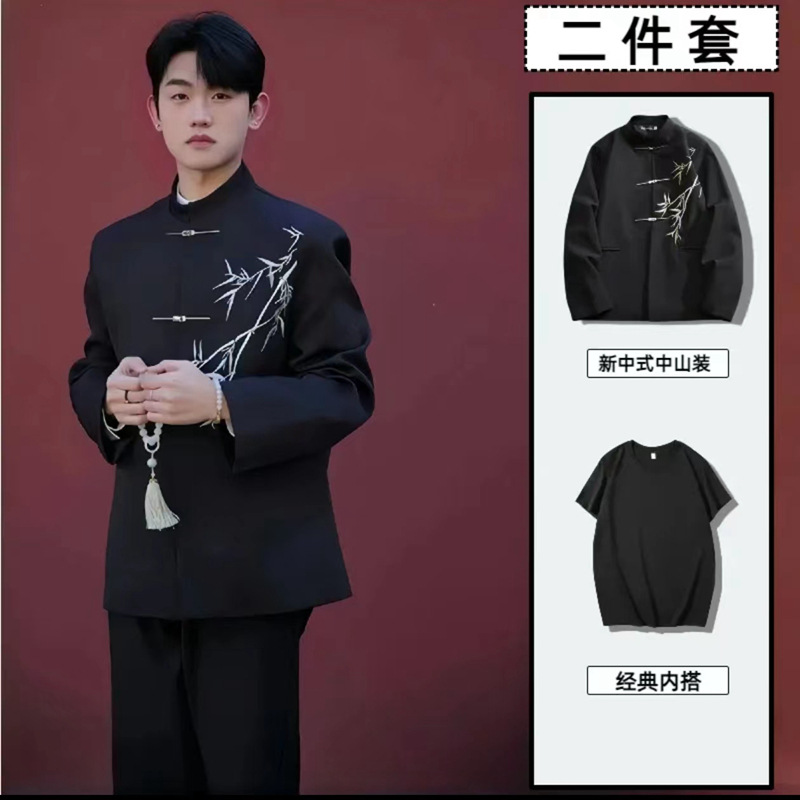 블랙 중산 블랙 티셔츠