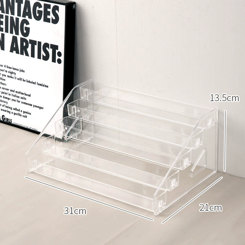 Desktop small card storage box large capacity transparent layered shelf 唧 唧
