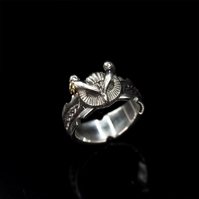 Chiba Vintage Thai Silver Unisex Retro Owl Ring