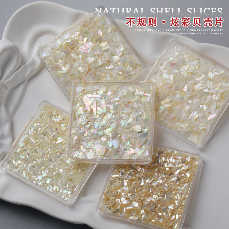 Nail Art Small Size Magic Color Shell Gravel Japanese Ultra-thin Natural Bohai Bay Abalone Fragment Nail Jewelry Set Nail Art Small Size Magic Color Shell Gravel Japanese Ultra-thin Natural Bohai Bay Abalone Fragment Nail Jewelry Set