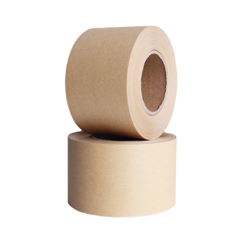 Cinta de papel Kraft a base de agua de alta temperatura para la caja de sellado de arte Cinta de papel Kraft de agua húmeda de nueve Anillos que monta la cinta soluble en agua