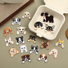 クロスボーダーシミュレーション漫画子犬ヘッド布ステッカーコンピュータ刺繍衣類修理穴パッチステッカー携帯電話ケース装飾ステッカー