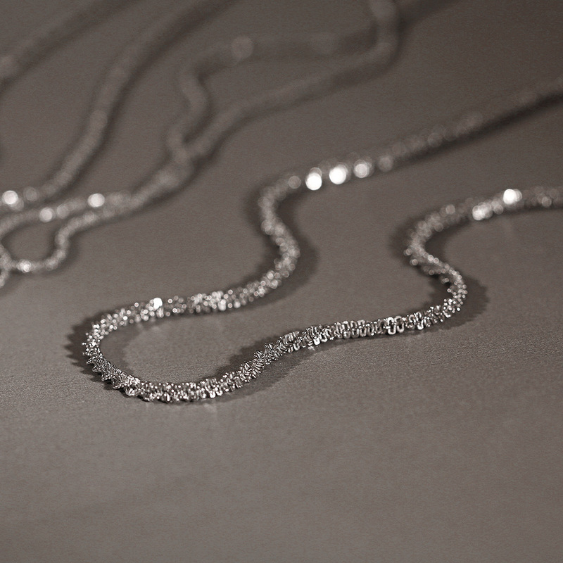 IMI sparkling starry flash chain bare chain titanium steel clavicle chain ins cold style necklace female YL633 IMI sparkling starry flash chain bare chain titanium steel clavicle chain ins cold style necklace female YL633