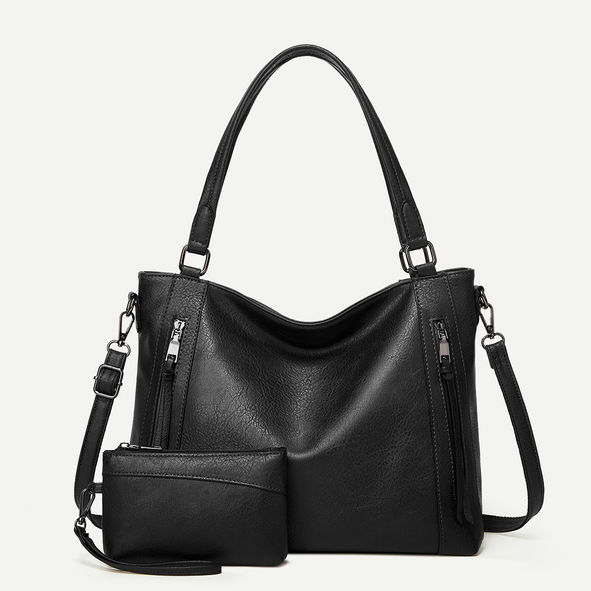 Women's Hobo Bag Set Large Capacity Soft Leather Shoulder Bag_voghion.com