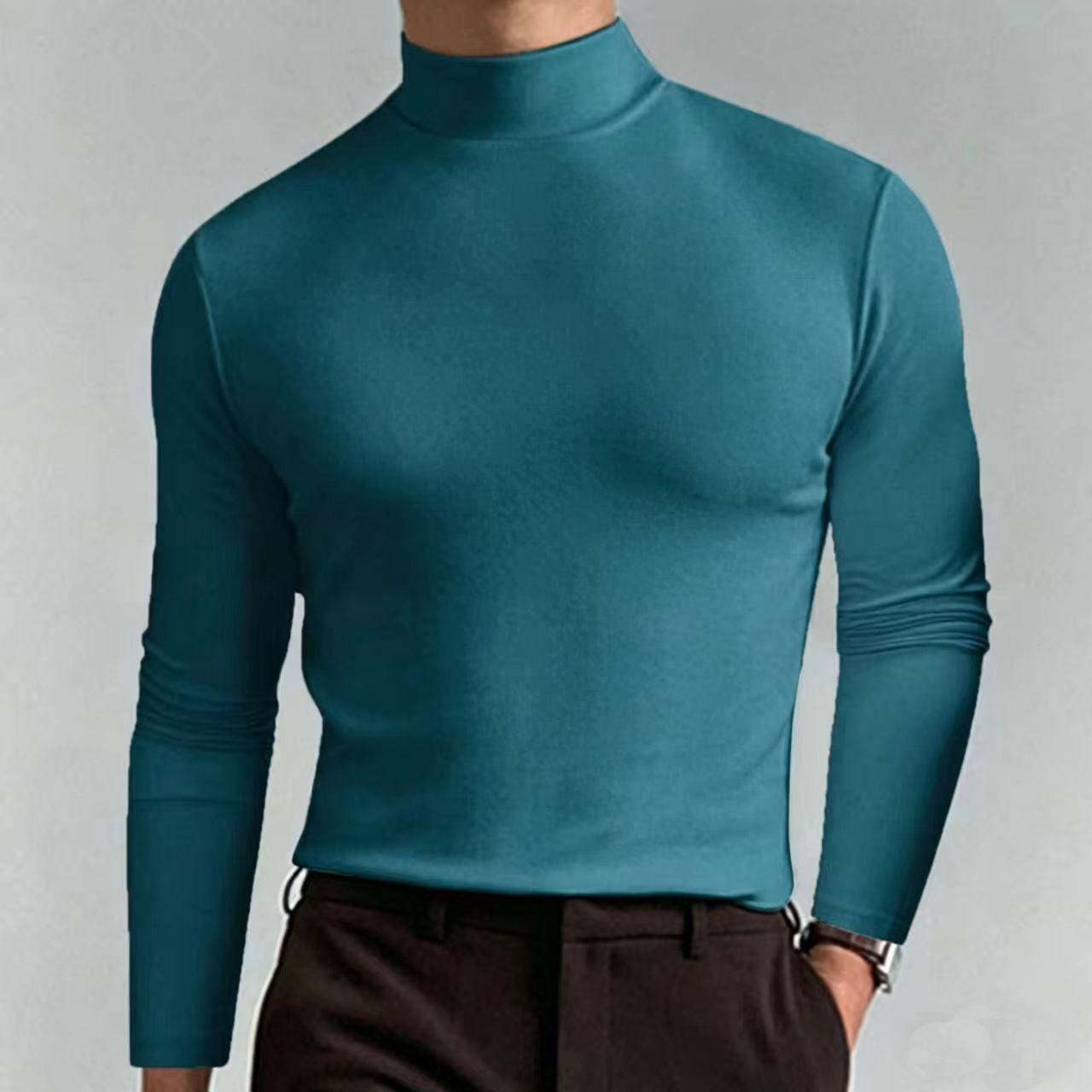 피콕 블루 긴소매