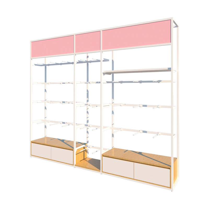 Tienda de ropa pantalla rack tienda pared sujetador pijamas calcetines estante de exhibición gabinete ropa interior estante de la ropa interior