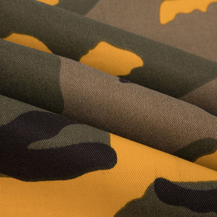Fabricante 230gsm twill impresión de camuflaje 20% poliéster 80% algodón uniforme tela