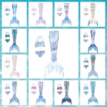 夏季儿童泳装女孩美人鱼泳衣人鱼公主装美人鱼表演服亲子装泳衣