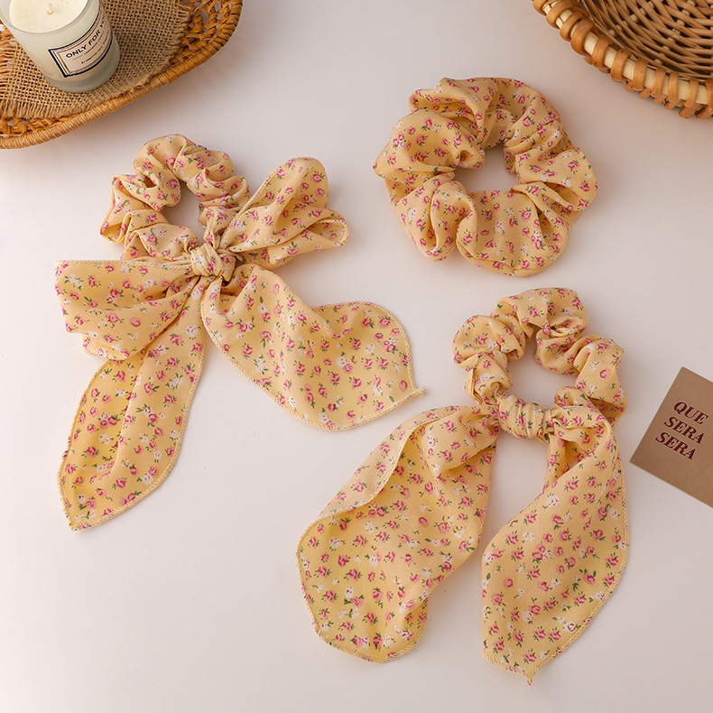 Retro Fashion Floral Chiffon Hair Scrunchies display picture 1